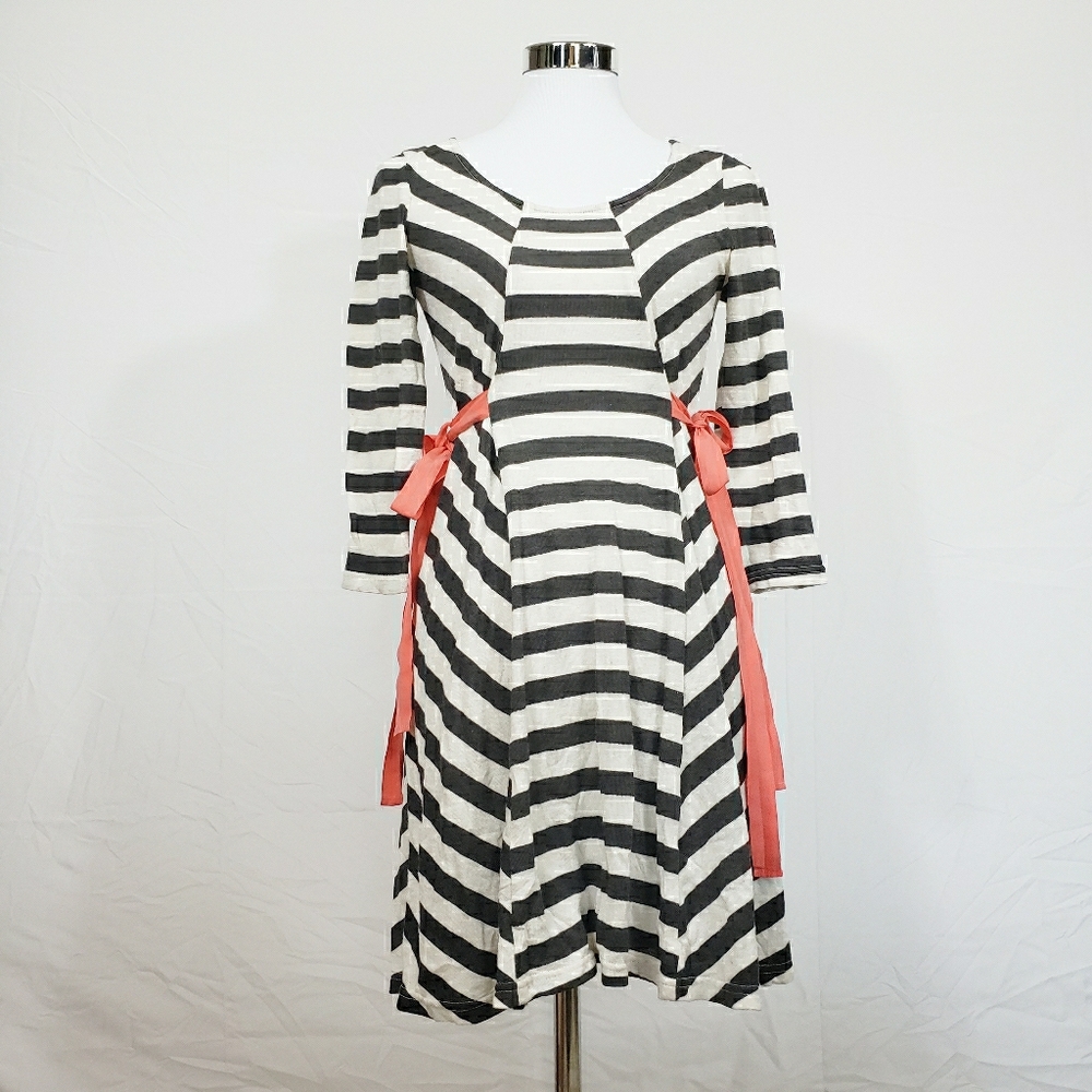 Uncle Frank Womens Black White Long Sleeve Dress S